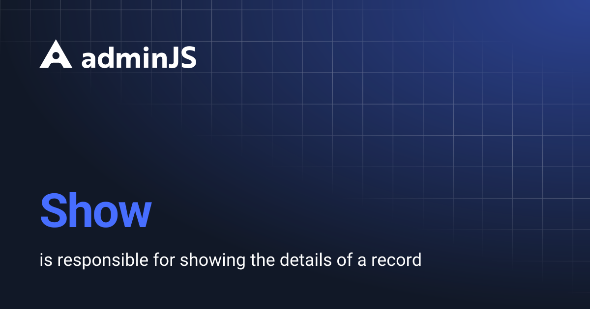 Show | AdminJS