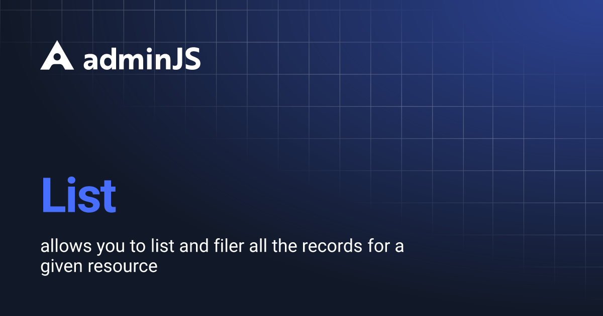 List adminjs